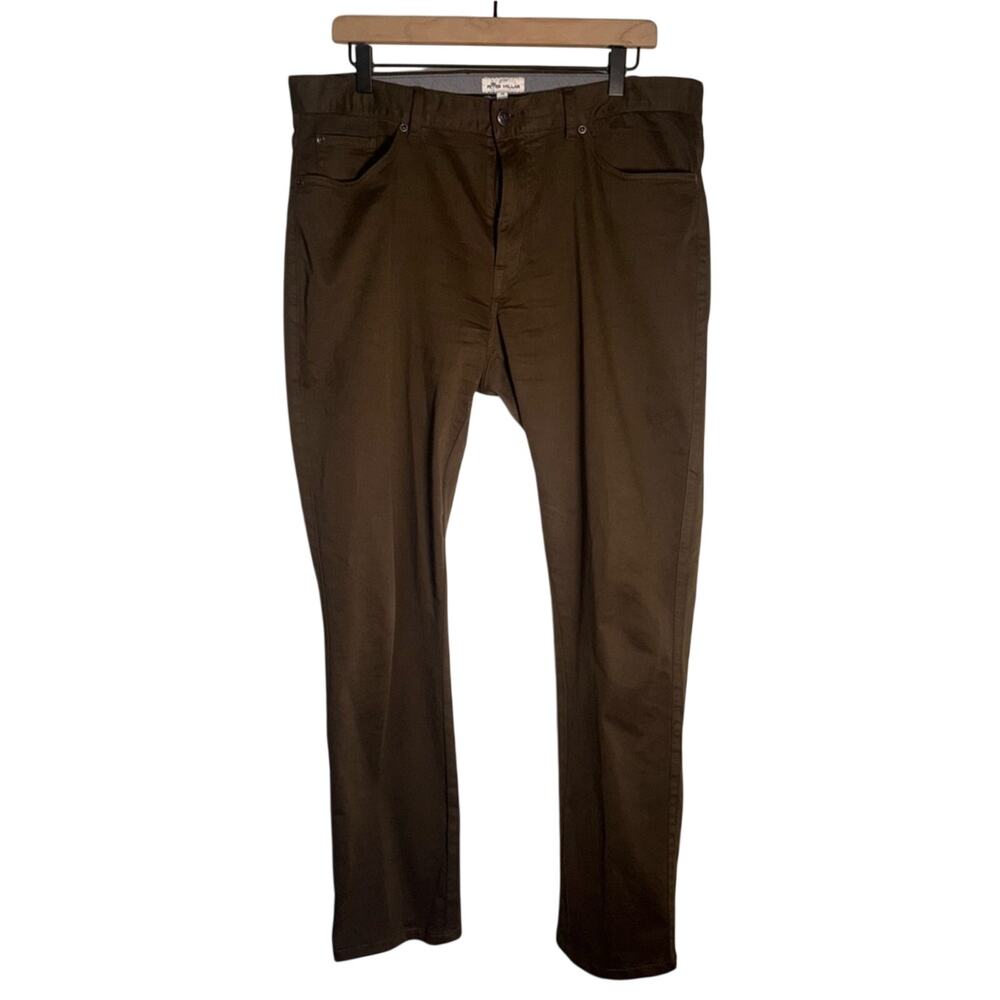PETER MILLAR classic green preppy golf long line cotton straight leg pants 36
